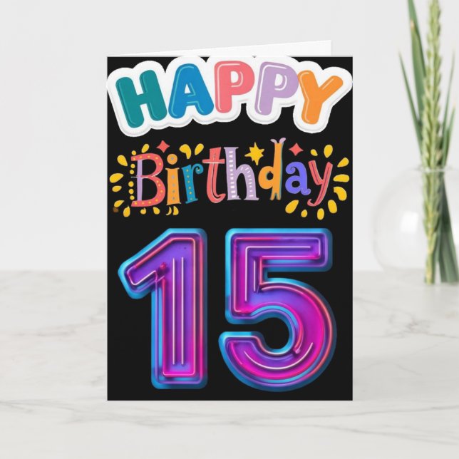 Alles Gute zum 15. Geburtstag Karte (Vorderseite)