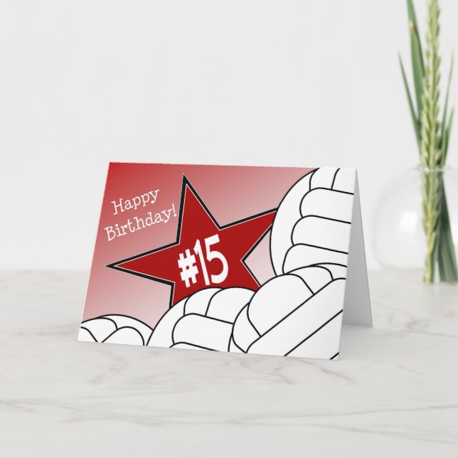 Alles Gute zum 15. Geburtstag, Volleyball Star! Karte (Vorderseite)
