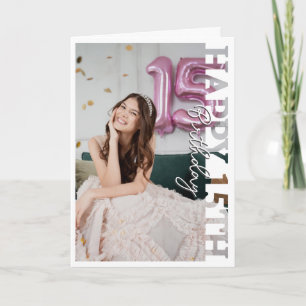 Alles Gute zum 15. Quinceañera-Geburtstag Foto Hoc Dankeskarte
