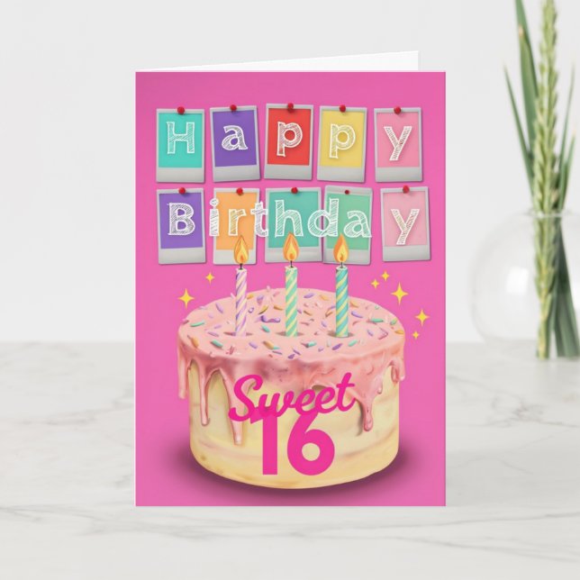 Alles Gute zum 16. Geburtstag Karte (Vorderseite)
