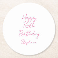 Alles Gute zum 16. Geburtstag Pink White Sechzehnt