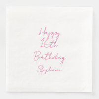 Alles Gute zum 16. Geburtstag Pink White Sechzehnt