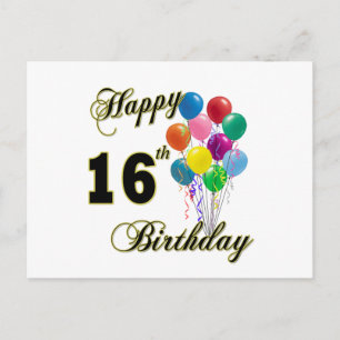 Alles Gute zum 16. Geburtstag und Geburtstagskleid Postkarte