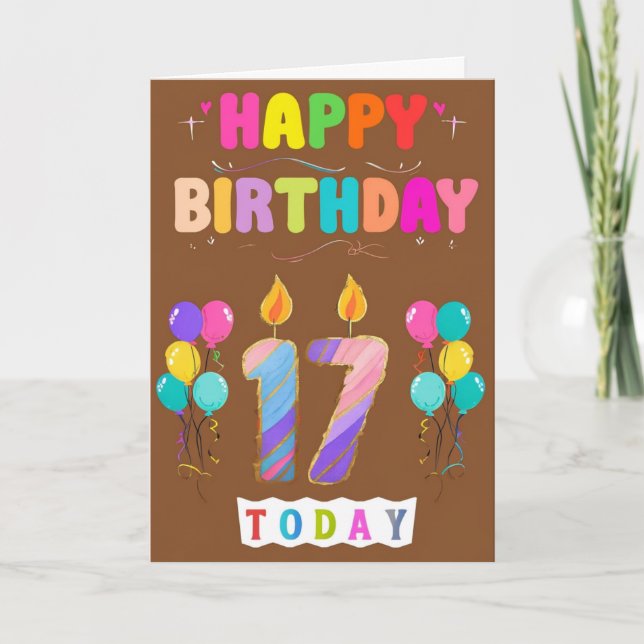Alles Gute zum 17. Geburtstag Karte (Vorderseite)