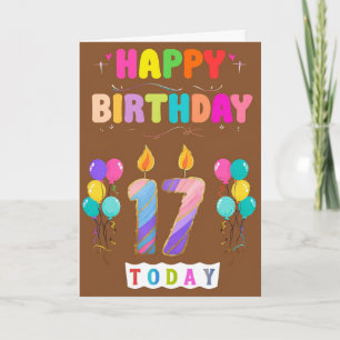 Alles Gute zum 17. Geburtstag Karte