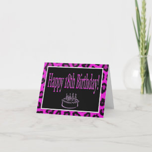 Alles Gute zum 18. Geburtstag mit Hot Pink Leopard Karte