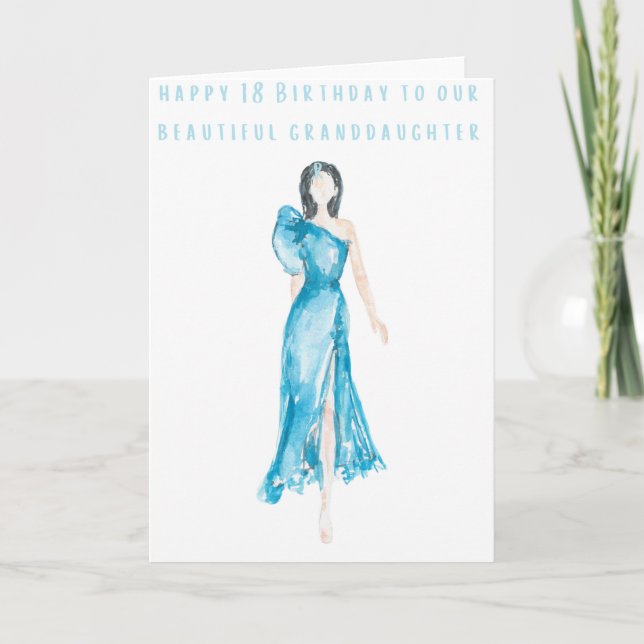 Alles Gute zum 18. Geburtstag unserer Enkelin Karte (Vorderseite)