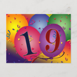 Alles Gute zum 19. Geburtstag Postkarte