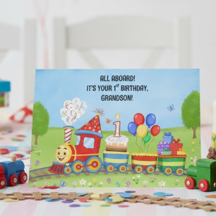 Alles Gute zum 1. Geburtstag Enkel Geburtstag Zug Karte