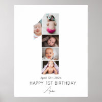 Alles Gute zum 1. Geburtstag Foto-Collage Vorlage