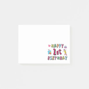 Alles Gute zum 1. Geburtstag für 1-jährige Kinder Post-it Klebezettel