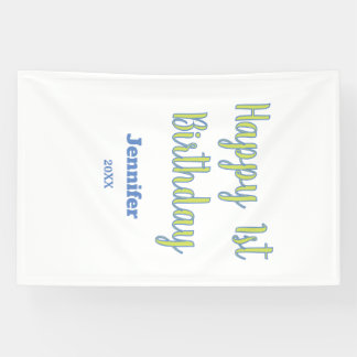 Alles Gute zum 1. Geburtstag Kinder Baby Grün Blau Banner