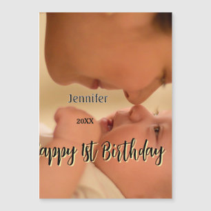 Alles Gute zum 1. Geburtstag Kinder Baby Mutter sc Magnetkarte