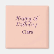 Alles Gute zum 1. Geburtstag orange lila Boho Retr