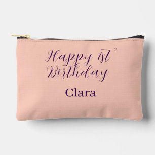 Alles Gute zum 1. Geburtstag orange lila Boho Retr Zubehörtasche