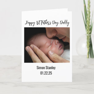 Alles Gute zum 1. Geburtstag Papa Vater Baby Foto Feiertagskarte