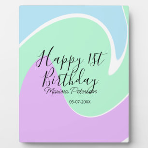 Alles Gute zum 1. Geburtstag pink grün blau Acryl Fotoplatte