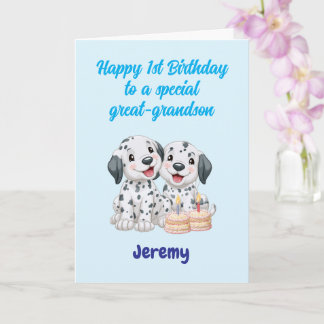 Alles Gute zum 1. Geburtstag Ur-Enkel, Zwillingsju Karte
