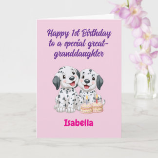 Alles Gute zum 1. Geburtstag Ur-Enkelin, Zwillings Karte