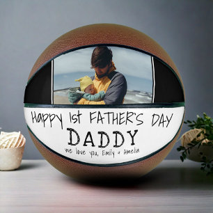 Alles Gute zum 1. Vatertag Daddy Papa Foto Basketball