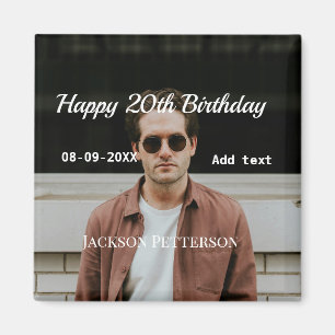 Alles Gute zum 20. Geburtstag einfaches Foto hinzu Magnet