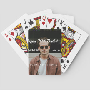 Alles Gute zum 20. Geburtstag einfaches Foto hinzu Spielkarten