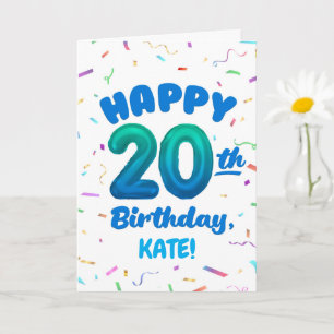Alles Gute zum 20. Geburtstag Karte mit individuel