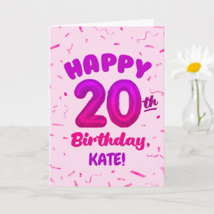 Alles Gute zum 20. Geburtstag Karte mit individuel