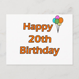 Alles Gute zum 20. Geburtstag Postkarte