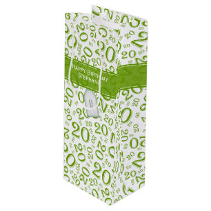Alles Gute zum 20. Geburtstag Random Number Patter Geschenktüte Für Weinflaschen