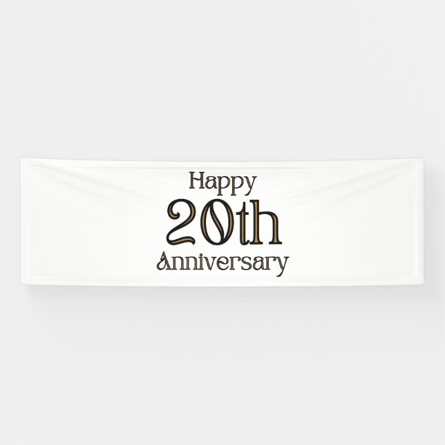 Alles Gute zum 20. Jubiläum 2.5x8 Vinyl Banner (Horizontal)