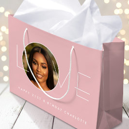 Alles Gute zum 21. Geburtstag Foto Liebe Blush Ros Große Geschenktüte