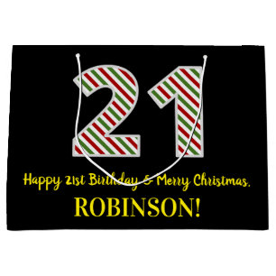 Alles Gute zum 21. Geburtstag & Frohe Weihnachten, Große Geschenktüte