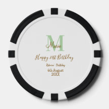 Alles Gute zum 21. Geburtstag grün Name Monogramm