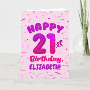 Alles Gute zum 21. Geburtstag Karte mit individuel