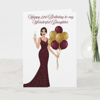 Alles Gute zum 21. Geburtstag meiner Tochter Karte
