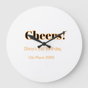 Alles Gute zum 21. Geburtstag Name Datum einfach m Große Wanduhr