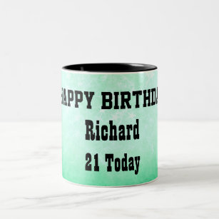 Alles Gute zum 21. Geburtstag Personalisiert Zweifarbige Tasse
