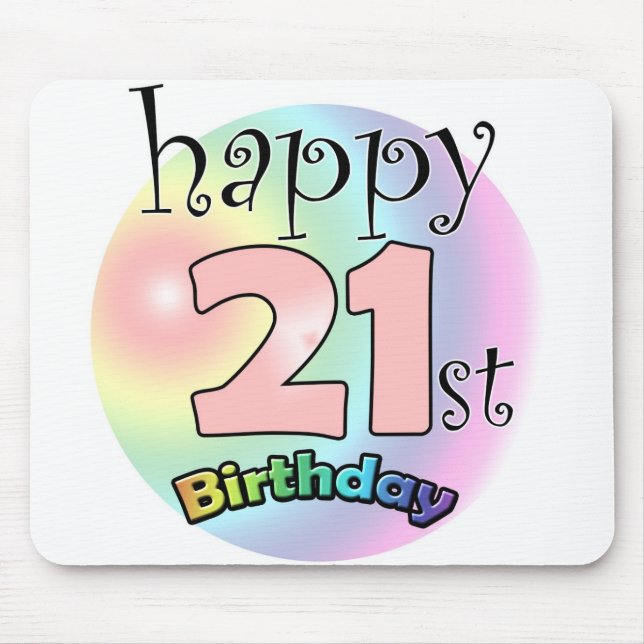 Alles Gute zum 21. Geburtstag (Rose) Mousepad (Vorne)