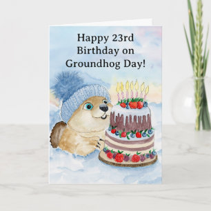 Alles Gute zum 23. Groundhog-Day-Geburtstag Karte