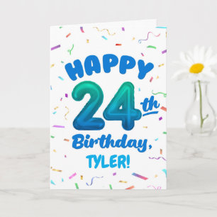 Alles Gute zum 24. Geburtstag Karte mit individuel
