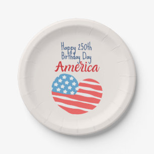 Alles Gute zum 250. Geburtstag Amerika, Flagge Her Pappteller