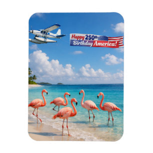 Alles Gute zum 250. Geburtstag Amerika Flamingos a Magnet