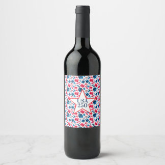 Alles Gute zum 250. Geburtstag, Amerika! Florales Weinetikett