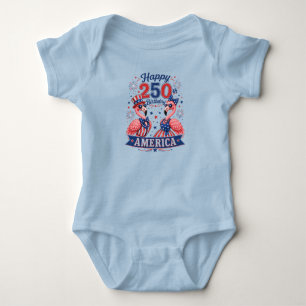 Alles Gute zum 250. Geburtstag Amerika Patriotisch Baby Strampler