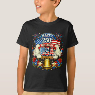 Alles Gute zum 250. Geburtstag USA Floral 4. Juli T-Shirt