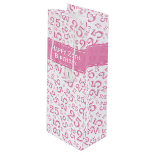 Alles Gute zum 25. Geburtstag Pink Random Number P Geschenktüte Für Weinflaschen