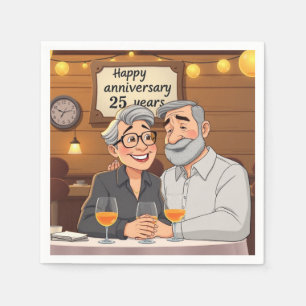 Alles Gute zum 25. Jahrestag Serviette