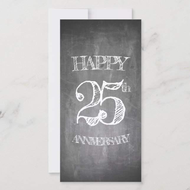 Alles Gute zum 25. Jubiläum auf Kreidebrett (Vorderseite)