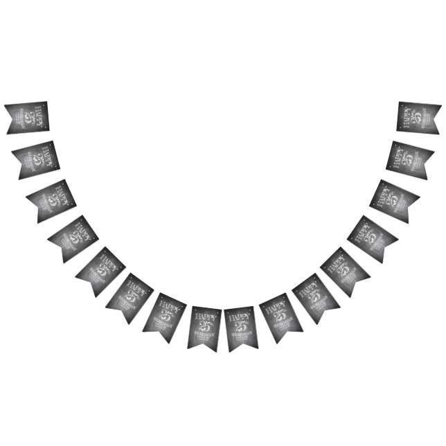 Alles Gute zum 25. Jubiläum auf Kreidebrett Wimpelkette (Alle)